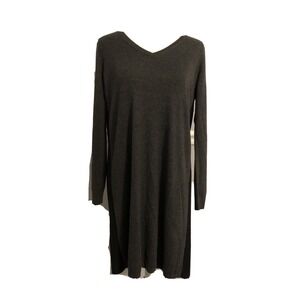 New Ann Taylor Loft Sweater Dress Women's Size S Petites Gray Black long sleeve